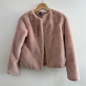 H&M Divided Faux Fur Pink Jacket X-Small